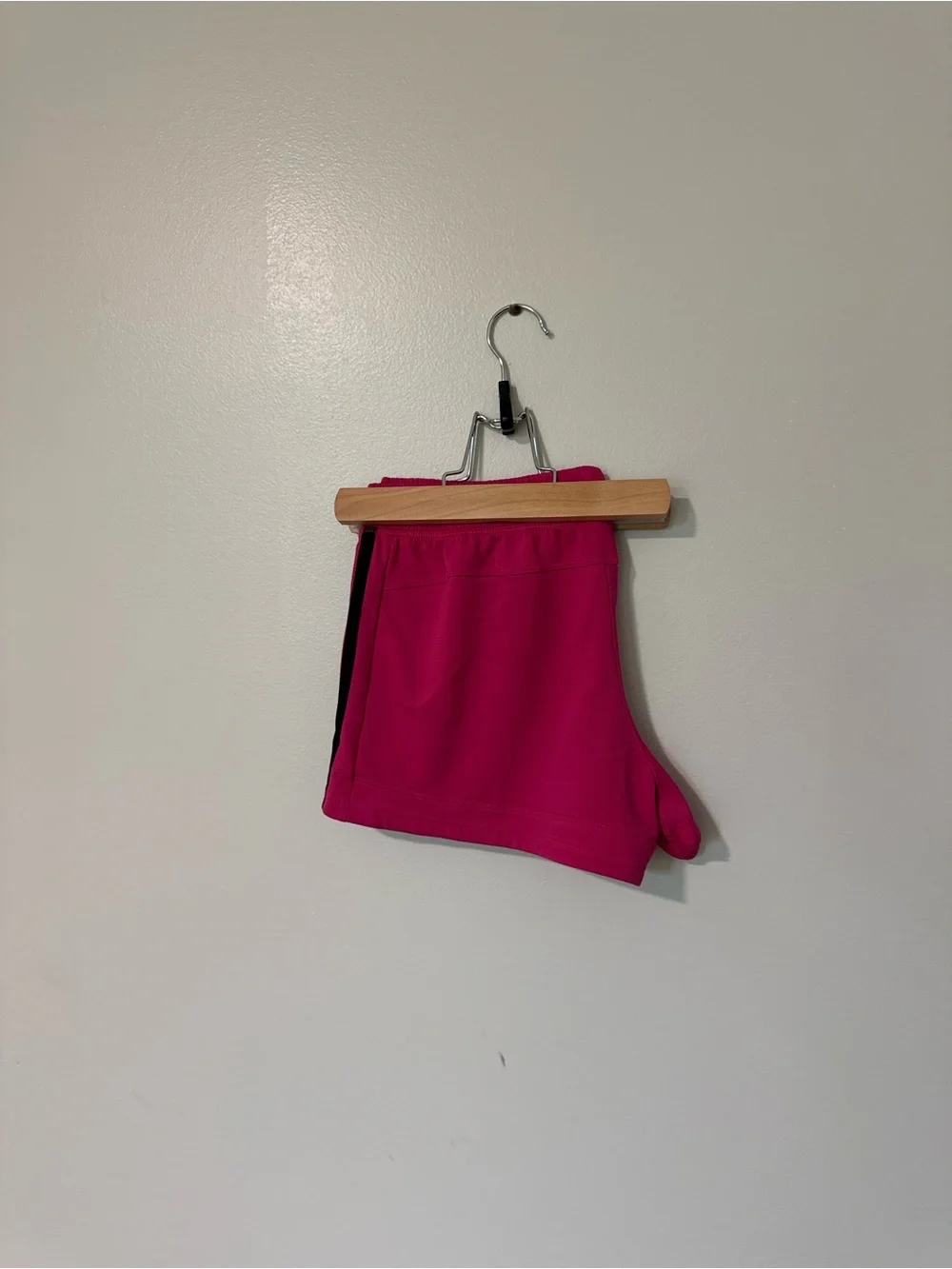 Adidas Women’s Pink Athletic Shorts with Black Stripes